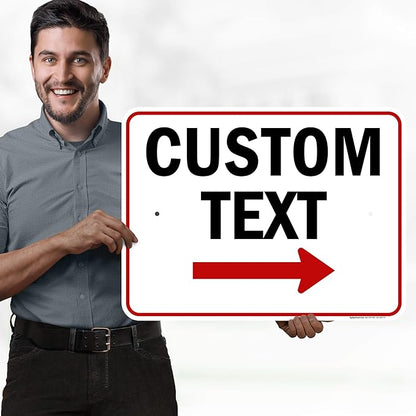 Custom Arrow Directional Sign, Right Arrow, 18x24 Inches, Rust Free .063 - Image 2