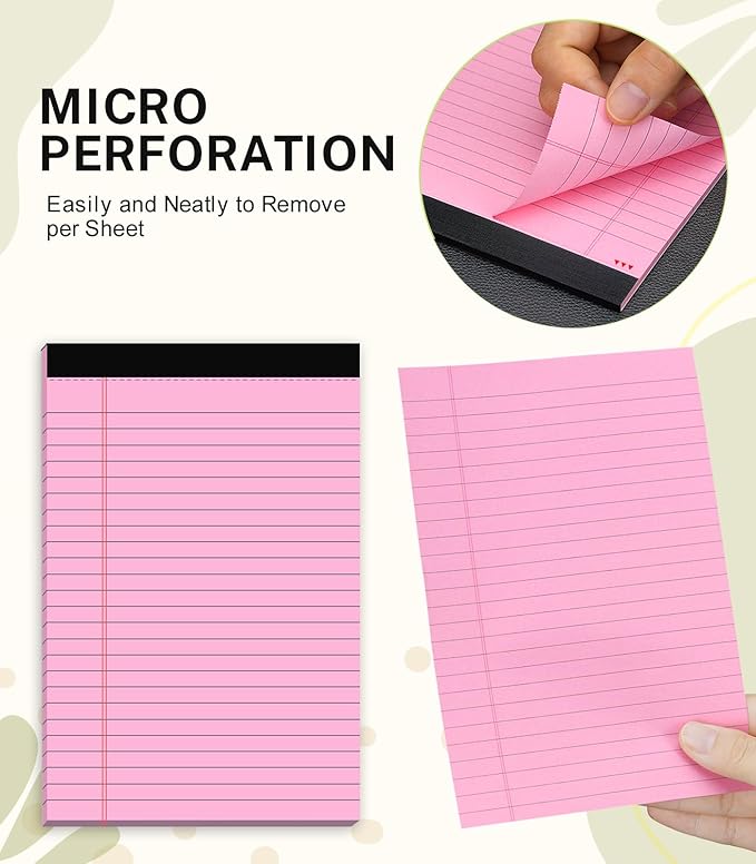 Note Pads 5x8, Narrow Ruled Legal Pad, 30 Sheet/notepad, 8 Pack Colored Legal - Image 4