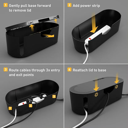 D-Line Cable Management Box, Power Strip Cover, Floor Outlet Hider, Desk Cord - Image 9