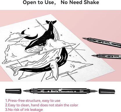 Arrtx Black Paint Pen 8 Pack Dual Tip, Stone and DIY Crafts - Image 7