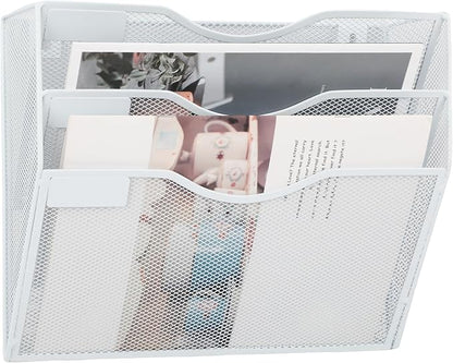 EASEPRES 3 Pocket Mesh Hanging Wall File Organizer, Wall Mounted Mail Paper - Image 6