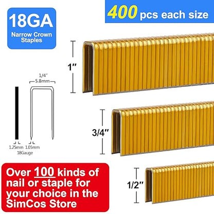 SimCos 18 Gauge 1/4" Narrow Crown Staples, Project Pack - Image 2