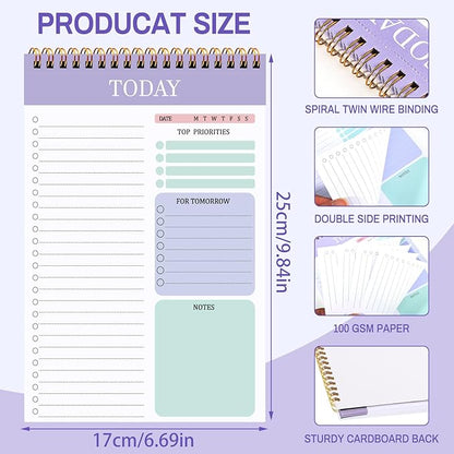 to Do List Notepad with 60 Tear Off Sheets, 6.7 x 9.8" to Do List Notebook - Image 2