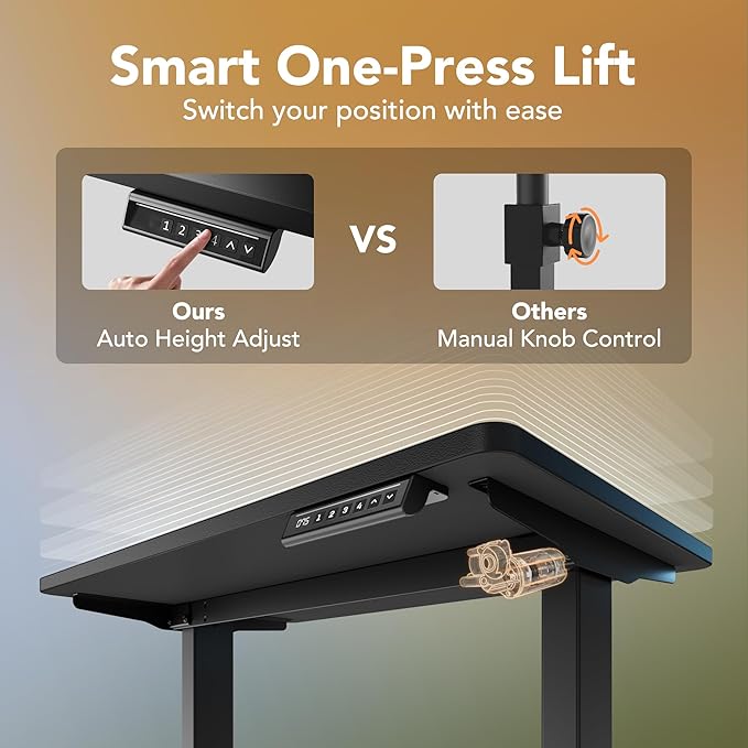 HUANUO 48" x 24" Electric Standing Desk Adjustable Height, 4 Memory Height - Image 3