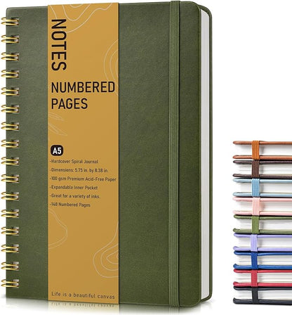 Lined Spiral Journal Notebook, A5 Hardcover Spiral Journals by Unknown
