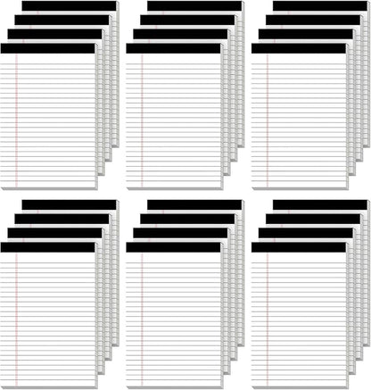 24 Pack of Legal Pad Writing Pads 5" x 8" Notepad 80gsm Recycled Paper Small by Nichela