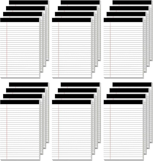 24 Pack of Legal Pad Writing Pads 5" x 8" Notepad 80gsm Recycled Paper Small by Nichela