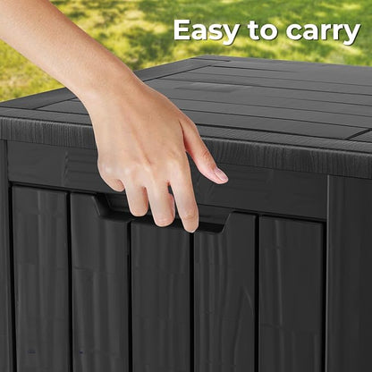 Decksplore 35 Gallon Outdoor Storage Box Waterproof Lockable Resin Deck Box - Image 7