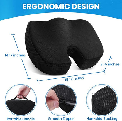 TushGuard Office/ Car Seat Cushion, Non-Slip Sciatica & Back Coccyx Tailbone - Image 2