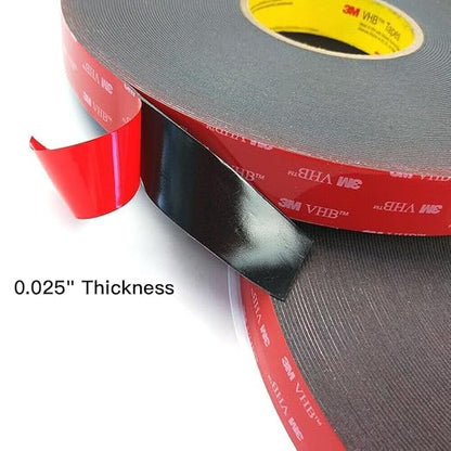 3M Double Sided Mounting Tape 2 Pack 2" Width 5925 VHB Black Foam Tape High - Image 4