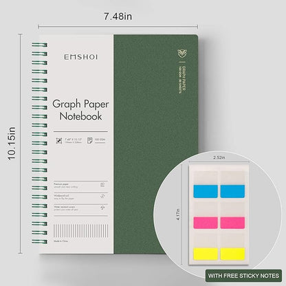 EMSHOI Graph Paper Spiral Notebook 7.48" x 10.15" - Image 5