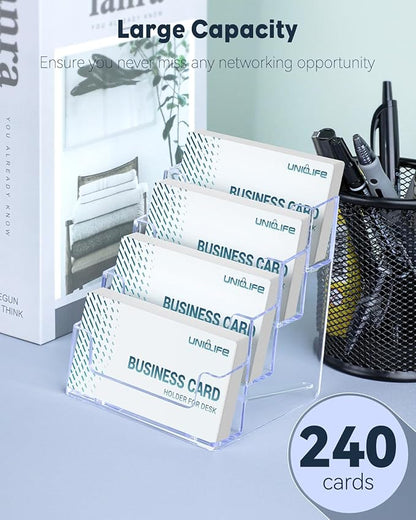 Uniclife 2 Pack Acrylic Business Card Holder - Image 2