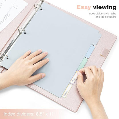 Ospelelf 3 Ring Binder with Clipboard, 1 Inch Leather, Letter Size, Clipboard - Image 5
