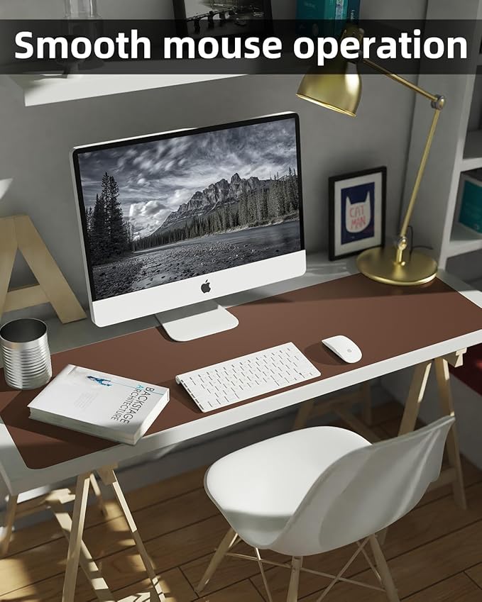 Non-Slip Desk mat, PULeather Desk Pad Protector, Office Desk Mat, Large Mouse - Image 4