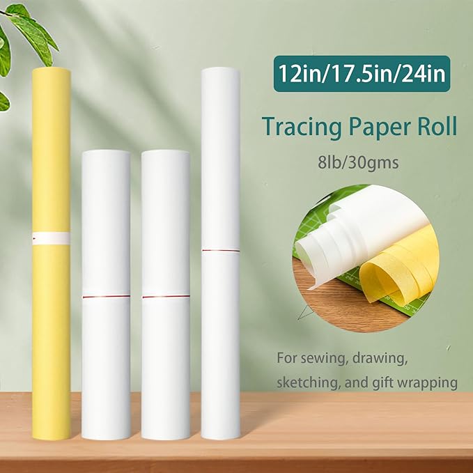 SEMLEART Tracing Paper Roll, 17.5-inch x 50yard，White Translucent Vellum - Image 7