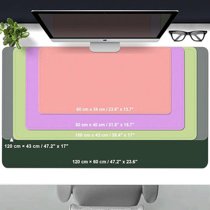 Sweet Pink Leather Desk Pad, 47.2'' x 23.6'', Suede Base Sewing Desk Blotter - Image 4
