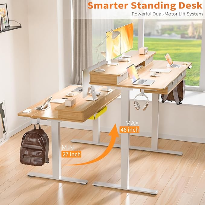 ExaDesk Electric Standing Desk, 63 * 30 Inches Adjustable Height - Image 4
