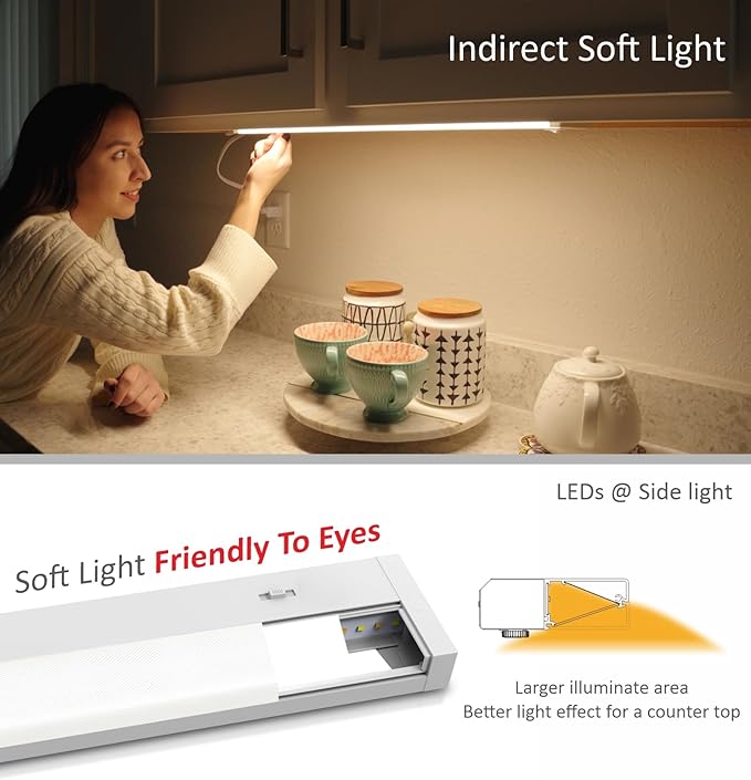 Leetdud LED Under Cabinet Lighting Hardwired or Plug in, 12 Inch 6W, Dimmable 5 - Image 7