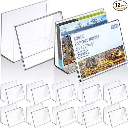 Vicenpal 12 Pcs Clear Acrylic Postcard Holder Business Card Holder Greeting by Vicenpal