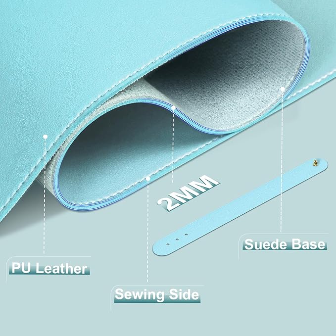 Large Desk Pad 47.2" x 17", Leather Desk Mat Protector, Non-Slip PU Leather - Image 2