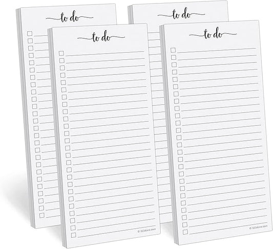 321Done To Do List Notepad 4-Pack, 3.7 x 8.5 by 321Done
