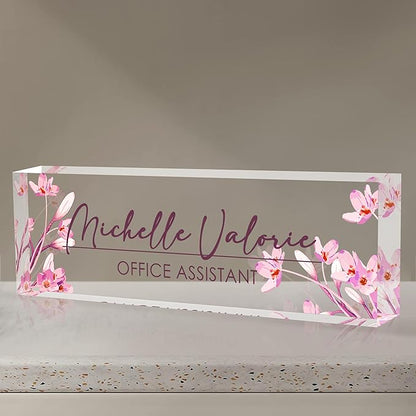 Personalized Name Plate for Desk, Custom Desk Name Plate, Acrylic Name Plate by EOBIBIFUN