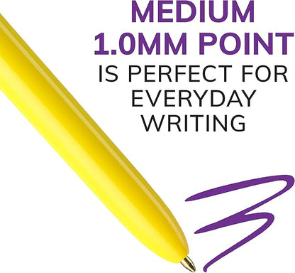 BIC 4-Color Retractable Ballpoint Pen, Long-Lasting Ink and Comfortable Wide - Image 3