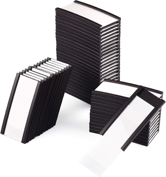 LLPT Magnetic Label Holder 2” x 1” 50 Packs C Channel 300g White Paper Cards by LLPT-AllAboutAdhesiveTapes