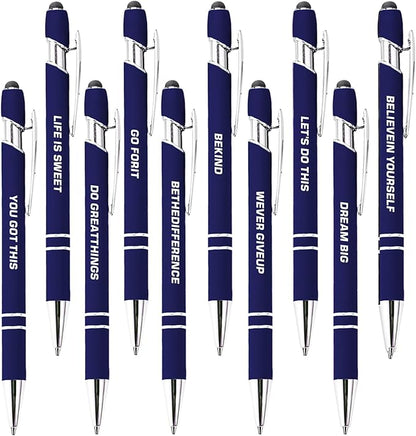 CRME 10pcs Inspirational Blue Pens Ballpoint Set Multi Tool Pens by Unknown