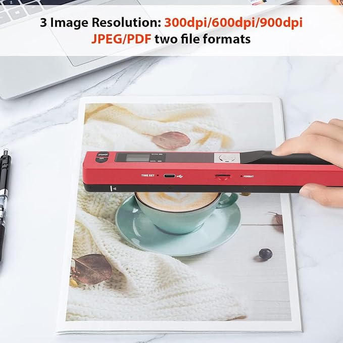Zunate Portable A4 Handheld Scanner, 900 DPI USB Document, Photo Scanner - Image 2