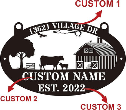 Custom Farmhouse Metal Sign | Personalized Last Name & Established Date Farm - Image 4
