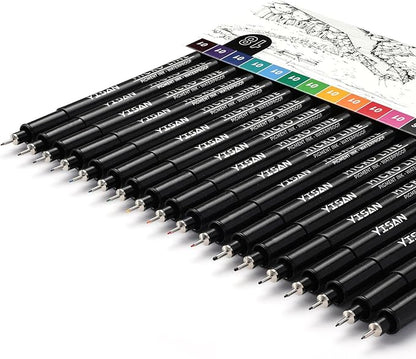 YISAN 18-Pack Colored Drawing Pens by YISAN
