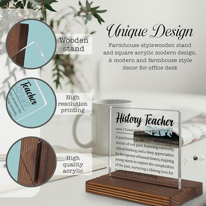 History Teacher Gifts, Thank You Desk Sign - Image 3