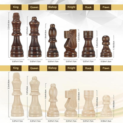 Magnetic Wooden Chess Set for Adults Kids 12'' Chess Board - Image 3
