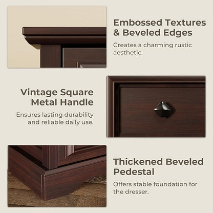 VVFLU Farmhouse 6 Drawer Dresser, Storage Dressers Organizer - Image 6