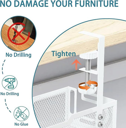 Under Desk Cable Management Tray, No Drill Mesh Desk Cable Tray, Wire - Image 8