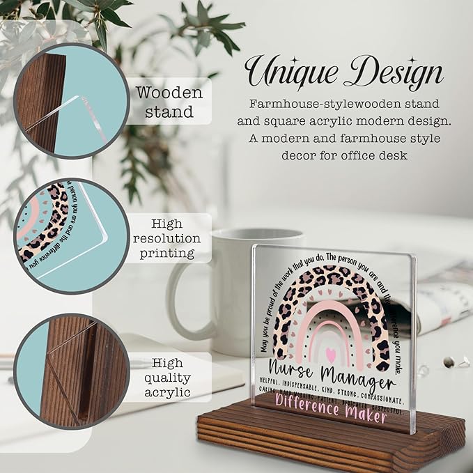 Nurse Manager Gift Desk Sign, Appreciation Thank You Decorative Plaque - Image 3
