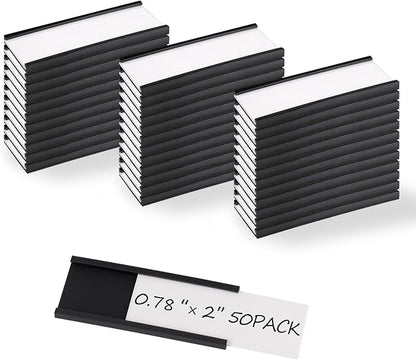 Realth C Channel Magnetic Label Holders 50 Pack 0.78" x 2" by Realth