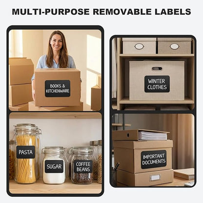100 Pcs Labels for Storage Bins, 6 x 4 inch Black Large Label Stickers - Image 7