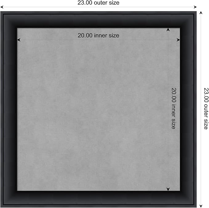 Amanti Art Black Framed Magnetic Board 23x23 Medium Vision Board - Image 3