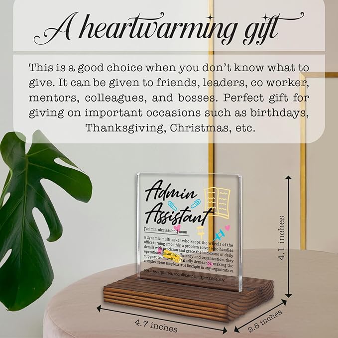 Admin Assistant Gifts, Thank You Desk Sign - Image 4