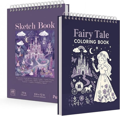 Fuxi Coloring Books for Kids Ages 8-12 Girls, 50 Sheets Blank Paper Drawing Pad by SketchBook