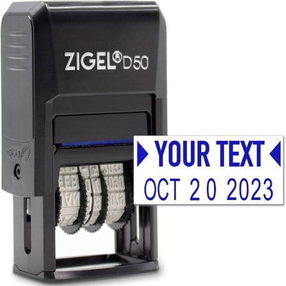 ZIGEL D50 Date Stamp with Your Custom Text by ZIGEL