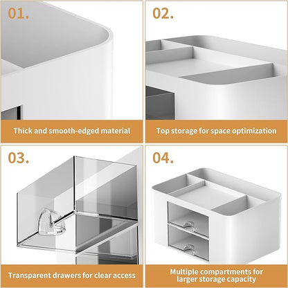 Marbrasse Pen Organizer with 2 Drawer, Desk Organizers and Accessories with 5 - Image 6