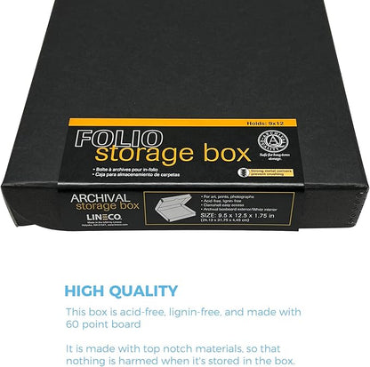 Lineco Archival Folio Storage Box. Metal Edge Archival Boxboard, Clamshell Lid. - Image 5