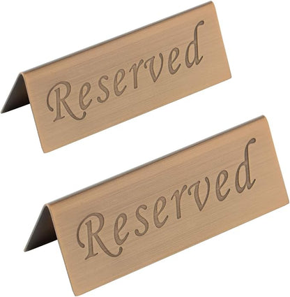 Reserved Sign - 10 Year's Use Stainless Steel Tabletop Sign Desk Top Stand Tent by JDYOOMI