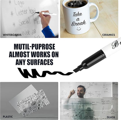 Buecs Black Dry Erase Markers, Chisel tip, Dry-Erase Boards, School Office - Image 4