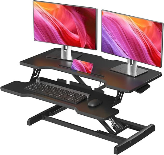 JYLH JOYSEEKER Standing Desk Converter 32 inch, Height Adjustable Sit Stand by JYLHJOYSEEKER