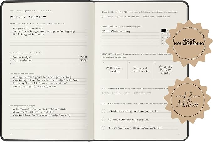 Full Focus Sea Blue Linen Planner by Michael Hyatt - Image 3