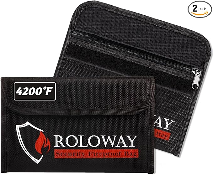 ROLOWAY Small Fireproof Bag, Non-itchy Fireproof Money Bag by ROLOWAY